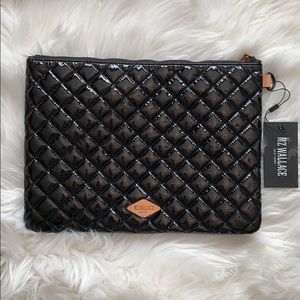 NWT MZ Wallace Large Metro Pouch- Black Lacquer!